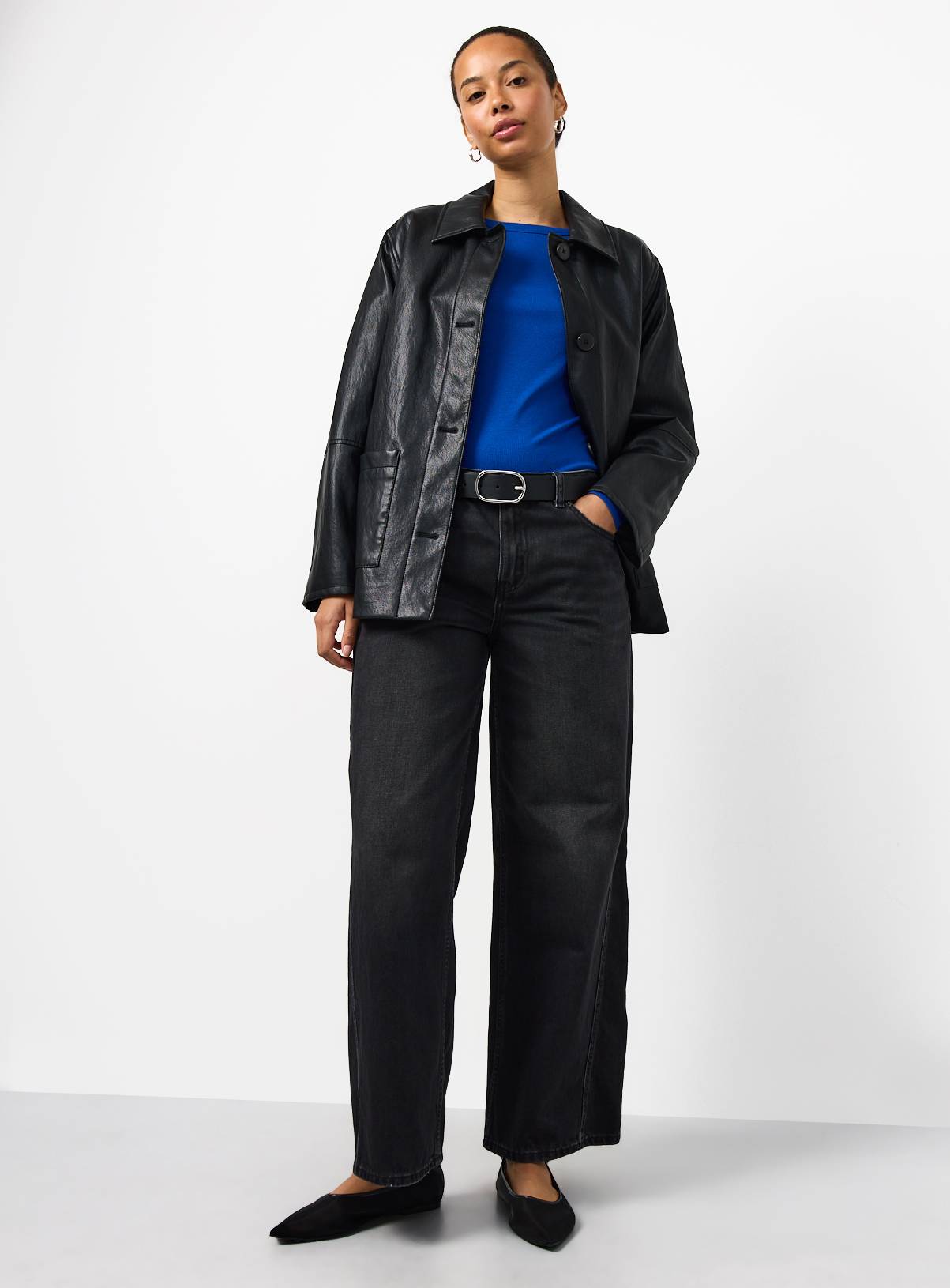 Bright Blue Modal Ribbed Long Sleeve Top 16 - Image 2